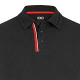 Мужская рубашка-поло Audi Sport Poloshirt, Mens, Black/Red NM, артикул 3132102022