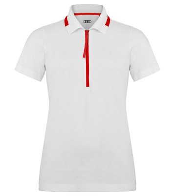 Женская рубашка-поло Audi Sport Poloshirt, Womens, white/red