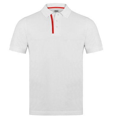 Мужская рубашка-поло Audi Sport Poloshirt, Mens, White/Red NM