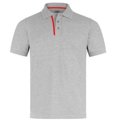 Мужская рубашка-поло Audi Sport Poloshirt, Mens, Grey Melange / Red NM