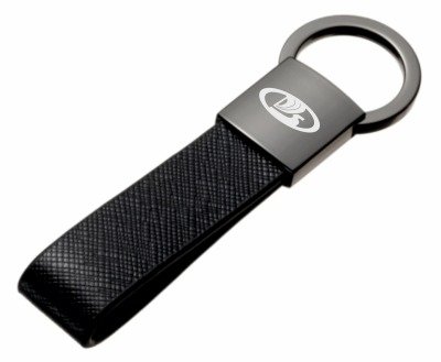 Кожаный брелок Lada Logo Keychain, Metall/Leather, Black/Silver
