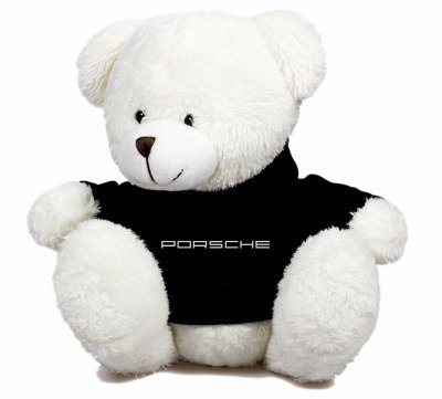 Мягкая игрушка медвежонок Porsche Plush Toy Teddy Bear, White/Black