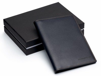Кожаная обложка для документов Porsche Leather Document Wallet, Dark Blue/Grey