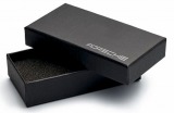 Кожаный брелок Porsche Logo Keychain, Metall/Leather Saffiano 2, Black/Silver, артикул FKBLRTPEB
