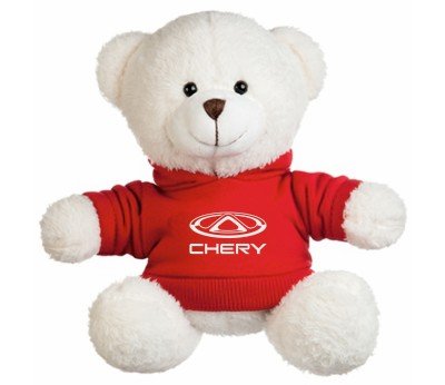 Мягкая игрушка медвежонок Chery Plush Toy Teddy Bear, White/Red