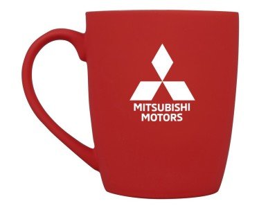 Фарфоровая кружка Mitsubishi Logo Mug, Soft-touch, 360ml, Red/White