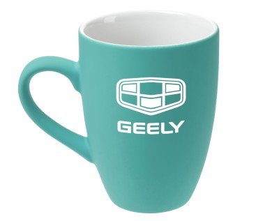 Керамическая кружка Geely Logo Mug, Soft-touch, 320ml, Turquoise/White