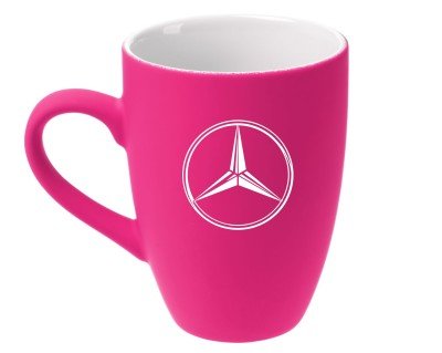 Керамическая кружка Mercedes-Benz Star Logo Mug, Soft-touch, 320ml, Pink/White