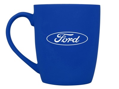 Фарфоровая кружка Ford Logo Mug, Soft-touch, 360ml, Blue/White