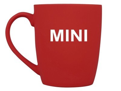 Фарфоровая кружка MINI Wordmark Logo Mug, Soft-touch, 360ml, Red/White