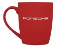 Фарфоровая кружка Porsche Wordmark Logo Mug, Soft-touch, 360ml, Red/White