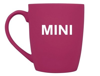 Фарфоровая кружка MINI Wordmark Logo Mug, Soft-touch, 360ml, Fuchsia/White