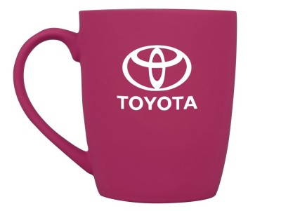 Фарфоровая кружка Toyota Logo Mug, Soft-touch, 360ml, Fuchsia/White