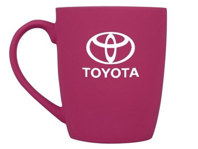 Фарфоровая кружка Toyota Logo Mug, Soft-touch, 360ml, Fuchsia/White