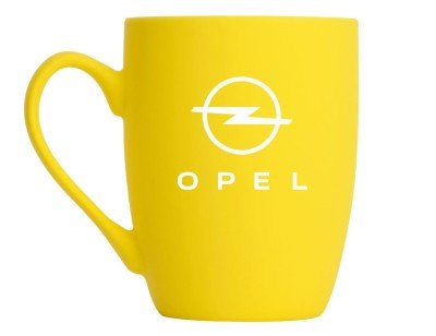 Фарфоровая кружка Opel Logo Mug, Soft-touch, 360ml, Yellow/White