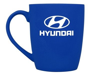 Фарфоровая кружка Hyundai Logo Mug, Soft-touch, 360ml, Blue/White