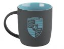 Фарфоровая кружка Porsche Crest Mug, Soft-touch, 350ml, Grey/Blue