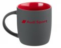 Фарфоровая кружка Audi Sport Mug, Soft-touch, 350ml, Grey/Red