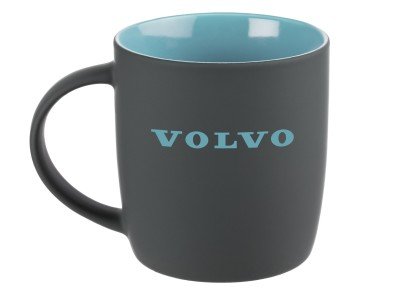 Фарфоровая кружка Volvo Wordmark Logo Mug, Soft-touch, 350ml, Grey/Blue