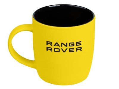 Фарфоровая кружка Range Rover Logo Mug, Soft-touch, 350ml, Yellow/Black