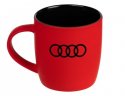 Фарфоровая кружка Audi Rings Mug, Soft-touch, 350ml, Red/Black