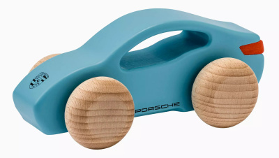 Деревянная игрушка Porsche Taycan Wooden Car, Frozen Blue Metallic