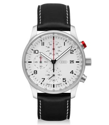 Мужские наручные часы хронограф Audi Chronograph, Mens, silver/white/black
