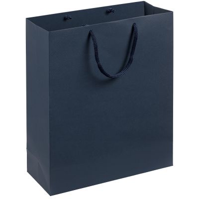 Бумажный подарочный пакет, синий, размер: 23 х 28 х 9,2 см.