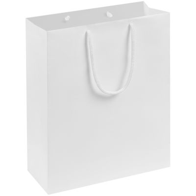 Бумажный подарочный пакет, белый, размер: 23 х 28 х 9,2 см.