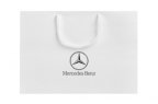 Бумажный подарочный пакет Mercedes, белый, размер S: 23 х 17 х 10 см.