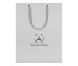Бумажный подарочный пакет Mercedes, серый, размер M: 23 х 28 х 9,2 см.