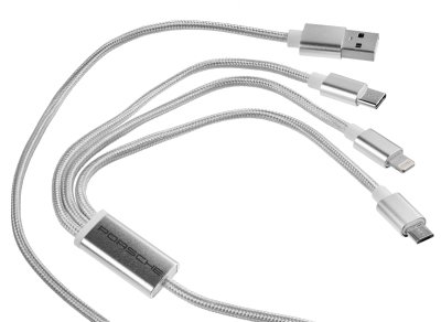 Универсальный кабель 3 в 1 Porsche Charging USB Cable 3in1