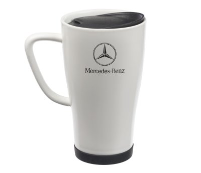 Керамическая кружка с крышкой Mercedes-Benz Travel Mug, 450ml, White/Black