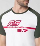 Мужская футболка Porsche Men's T-shirt RS 2.7, White/Green/Red, артикул WAP9500XS0NRS2