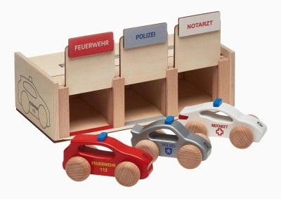 Игрушечный набор деревянных Porsche Wooden emergency vehicle set
