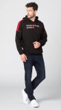 Мужская толстовка Porsche Men's Plush Hoodie - Motorsport Fanwear, Black/Red, артикул WAP1240XS0NFMS