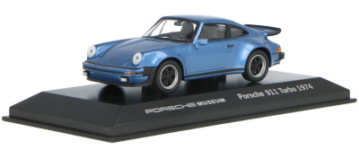 Модель автомобиля Porsche 911 Turbo 1974, Scale 1:43, Blue Metallic