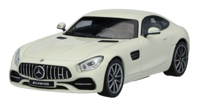 Модель автомобиля Mercedes-AMG GT Coupé (C190), Designo Diamond White Bright, Scale 1:43