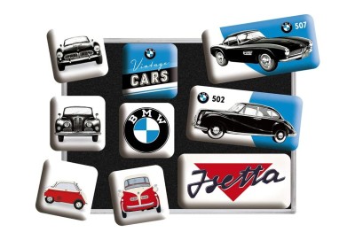 Набор магнитов на холодильник BMW Vinage Cars Fridge Magnets, Nostalgic Art