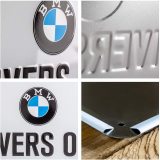 Металлическая пластина с подвесом BMW Drivers Only Hanging Sign, 10x20, Nostalgic Art, артикул NA28034