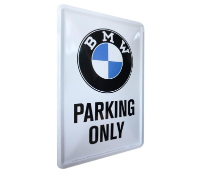 Металлическая открытка BMW Parking Only Metal Card, 10x14, Nostalgic Art
