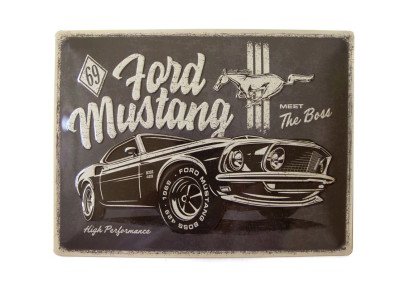 Металлическая пластина Ford Mustang The Boss Tin Sign, 30x40, Nostalgic Art