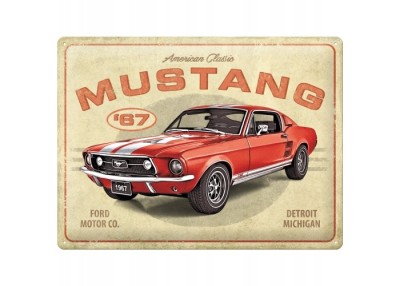 Металлическая пластина Ford Mustang American Classic Tin Sign, 30x40, Nostalgic Art