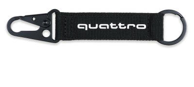 Брелок-карабин Audi quattro Key Ring Carabiner, black/white
