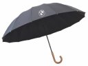 Большой зонт-трость BMW Stick Umbrella, Wooden Handle, Black