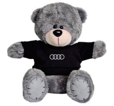 Плюшевый мишка Audi Plush Toy Teddy Bear, Grey/Black