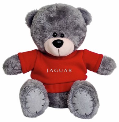 Мягкая игрушка медвежонок Jaguar Plush Toy Teddy Bear, Grey/Red