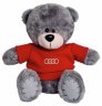 Плюшевый мишка Audi Plush Toy Teddy Bear, Grey/Red
