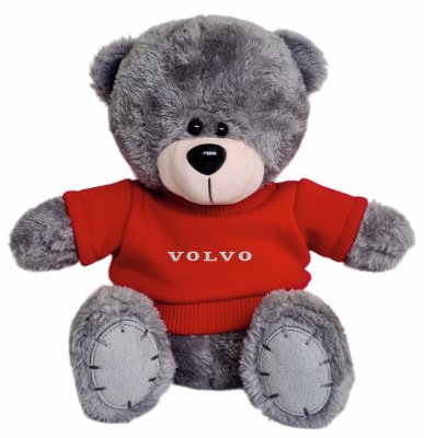 Плюшевый мишка Volvo Plush Toy Teddy Bear, Grey/Red