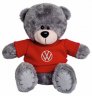 Мягкая игрушка медвежонок Volkswagen Plush Toy Teddy Bear, Grey/Red